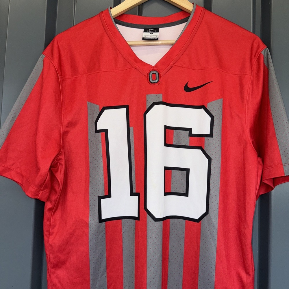 Ohio State Buckeyes Nike #16 JT Barrett 1916 Throwback Football Jersey Men's M - Picture 5 of 7
